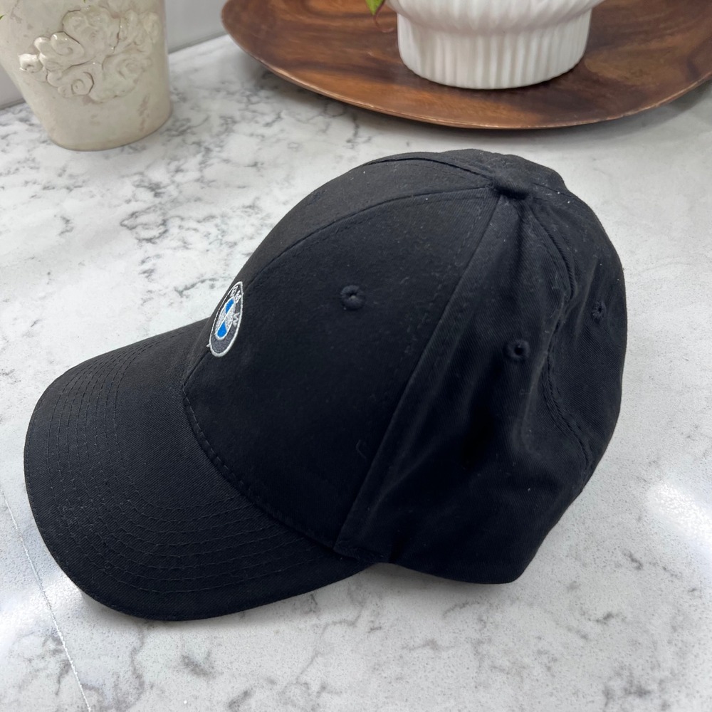 BMW Lifestyle Black Baseball Cap Embroidered Logo Adjustable Hat OSFA - Picture 2 of 7